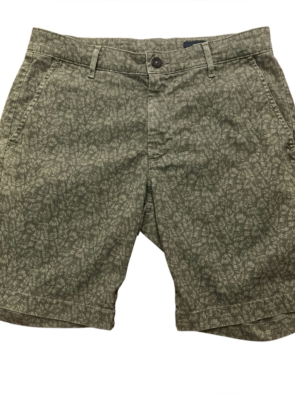 Adriano Goldschmied AG Wanderer Shorts 30 Slim Trouser Chino Leaf Print Green